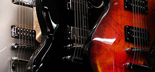 Tre smarte elektriske guitarer