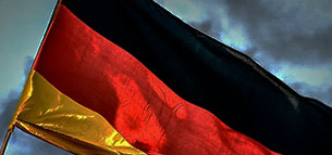 Det tyske flag blafrer i vinden